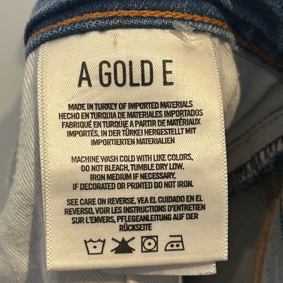 AGOLDE Sz 27 Destroyed High Rise Skinny Light  Wash Jeans - Picture 5 of 5